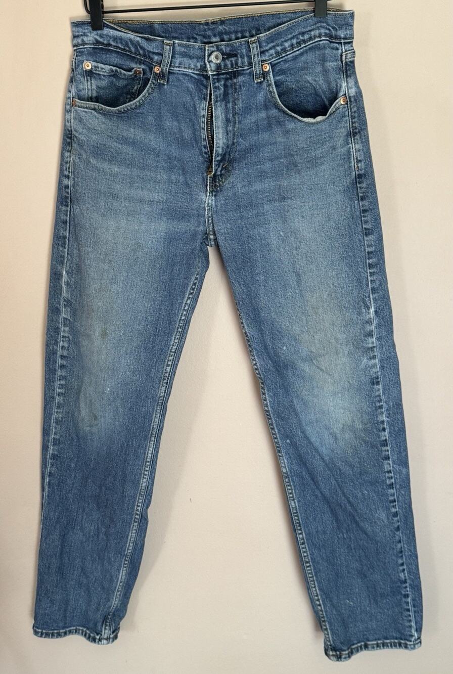 Levis Jeans Men 32x32 Blue 505 Straight Leg Medium Wash